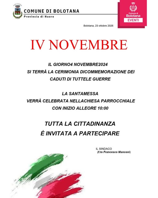 Plakat von Commemorazione dei Caduti di tutte le guerre