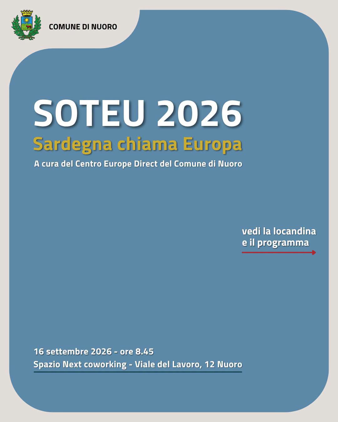 Locandina di Soteu 2026 - Sardegna chiama Europa